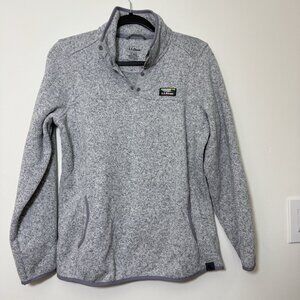 LL Bean Women's Sweater Fleece Pullover Size L Cozy Warm Snap Long Sleeves
